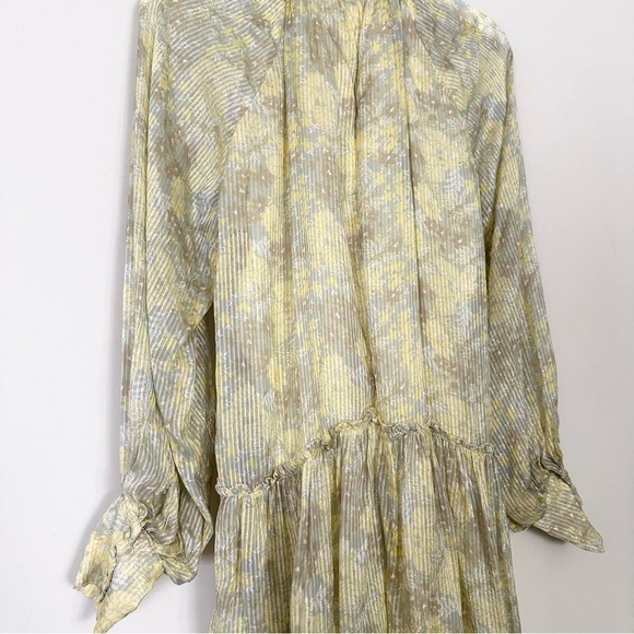 Zara METALLIC THREAD PRINTED DRESS-LIGHT YELLOW-7521/311 - Picture 13 of 16